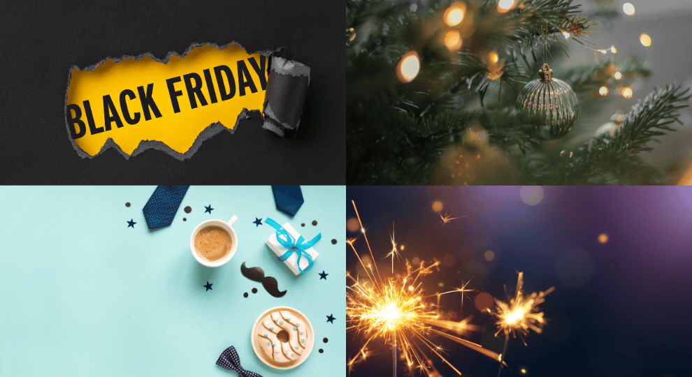 Black friday, farsdag, advent og jul